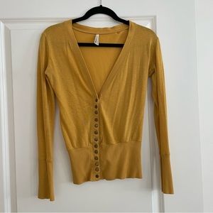 Mustard snap down cardigan